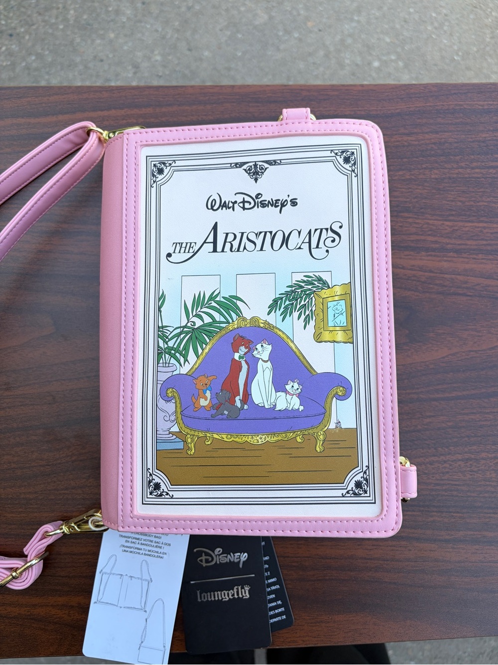 Loungefly Disney The Aristocats Classic Book Convertible Crossbody Bag New Tags